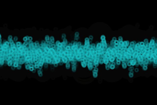 Patterns in the sound reactive projection could be altered through a VJ manner